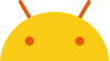 Icon showing the android symbol
