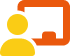 Orange box icon with a yellow person icon in front of it