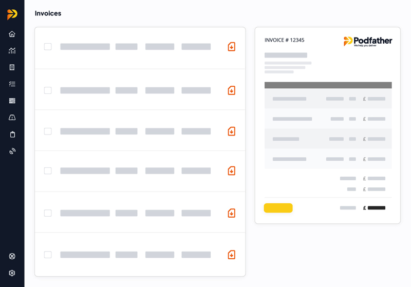 A white rectangle containing a black rectangle, smaller grey and orange blocks and information displayed in a form