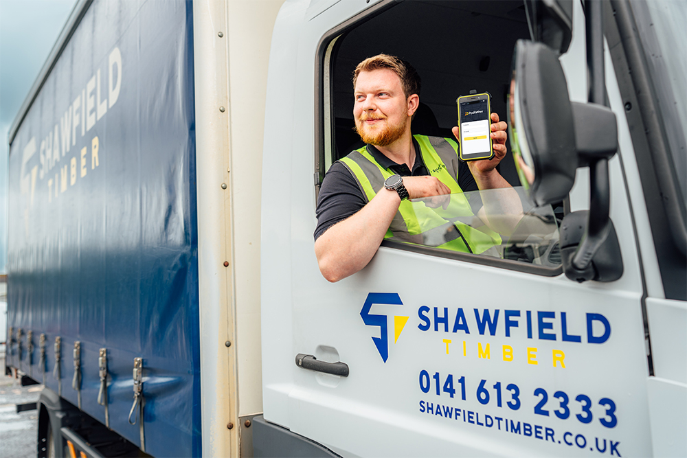 Man showing EPOD from lorry